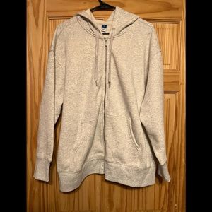 NWOT Light heather hooded zip down sweatshirt Old Navy 2xl